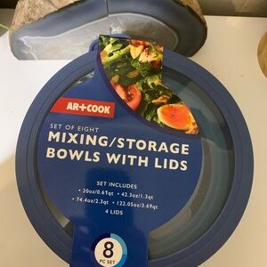 R+Co Blue Mixing/Storage Bowls with Lids - Set of 8